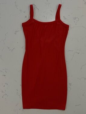Wild Fable Red Ribbed Bodycon Mini Dress | Open Back Sleeveless Dress | XS